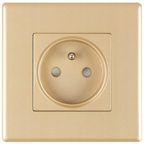 Stopcontact Goud Met Aardpen En Aarding Set Met PVC-Afdekraam MIUUN