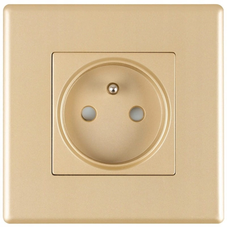 Stopcontact Goud Met Aardpen En Aarding Set Met PVC-Afdekraam MIUUN