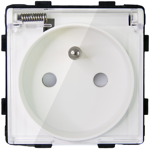 Module Badkamerstopcontact Met Klep Wit Voor Afdekramen MIUUN