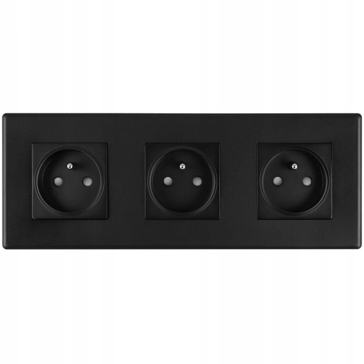 Drievoudig Stopcontact Zwart Set PCV Drievoudig Afdekraam En 3 X Stopcontact