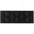 Drievoudig Stopcontact Zwart Set PVC Drievoudig Afdekraam En 3 X Dubbel Stopcontact MIUUN