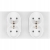 Dubbel Glazen Stopcontact Wit Set Tweevoudig Afdekraam En 2 X Dubbel Stopcontact MIUUN