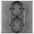 Dubbel Schuko-Stopcontact Grijs Met Randaarde Zonder Aardpen Set Met PVC-Afdekraam MIUUN