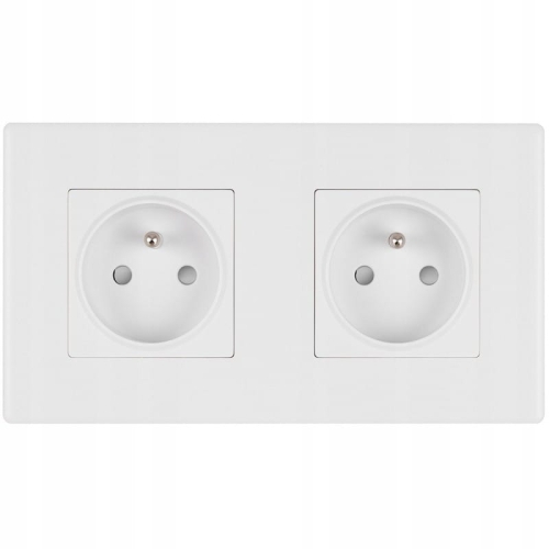 Dubbel Stopcontact Wit Set PVC Tweevoudig Afdekraam En 2 X Enkel Stopcontact MIUUN