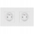 Dubbel Stopcontact Wit Set PVC Tweevoudig Afdekraam En 2 X Enkel Stopcontact MIUUN