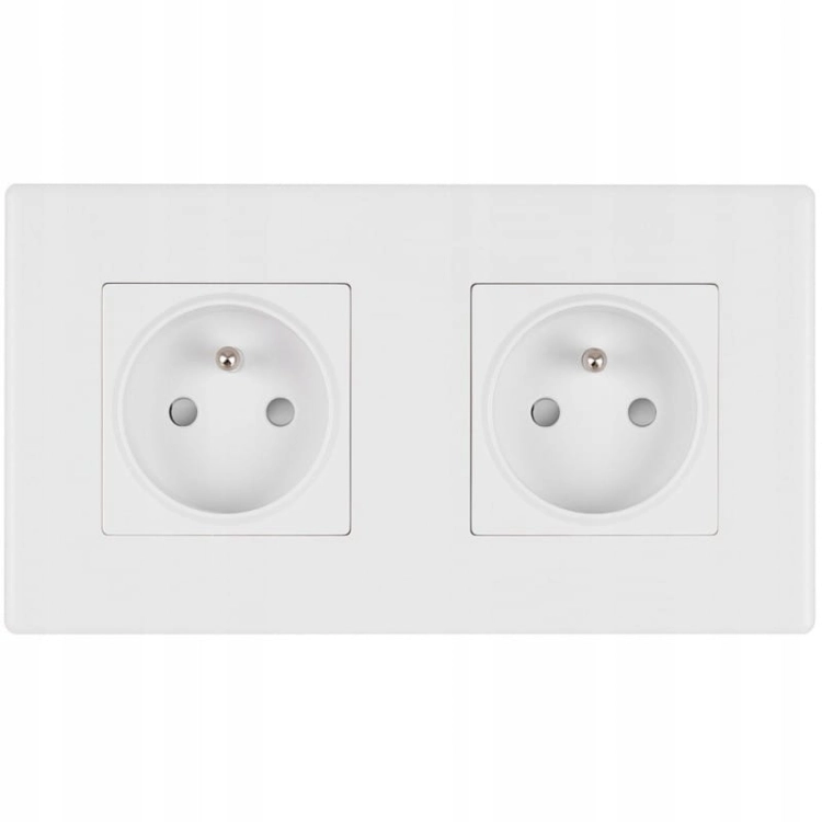 Dubbel Stopcontact Wit Set PVC Tweevoudig Afdekraam En 2 X Enkel Stopcontact MIUUN