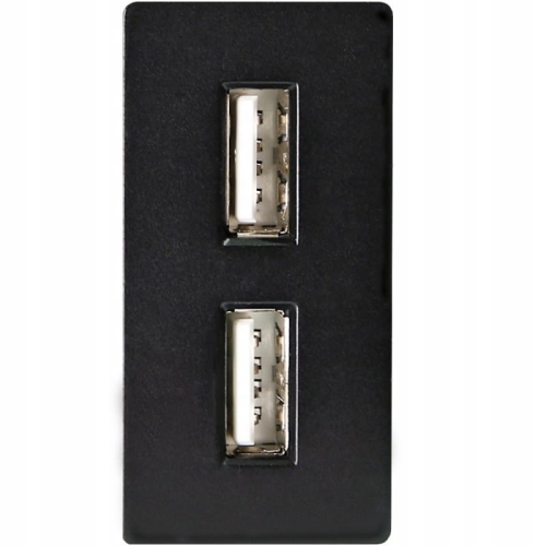 Module Dubbel USB-Laadstopcontact 2.4A Zwart Voor Afdekramen MIUUN