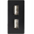 Module Dubbel USB-Laadstopcontact 2.4A Zwart Voor Afdekramen MIUUN