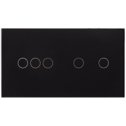 Afdekraam Touchpaneel Tweevoudig 3+2 Glas Zwart