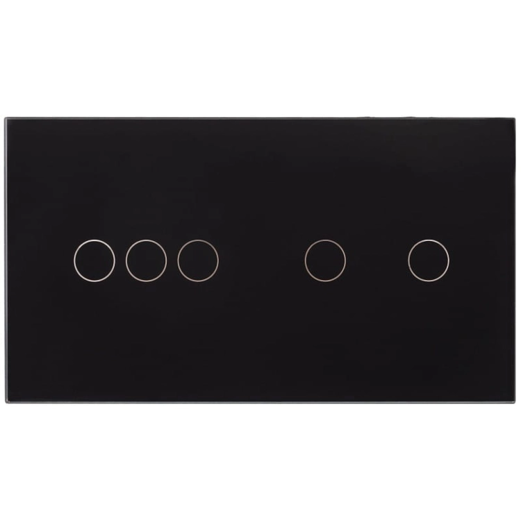 Afdekraam Touchpaneel Tweevoudig 3+2 Glas Zwart