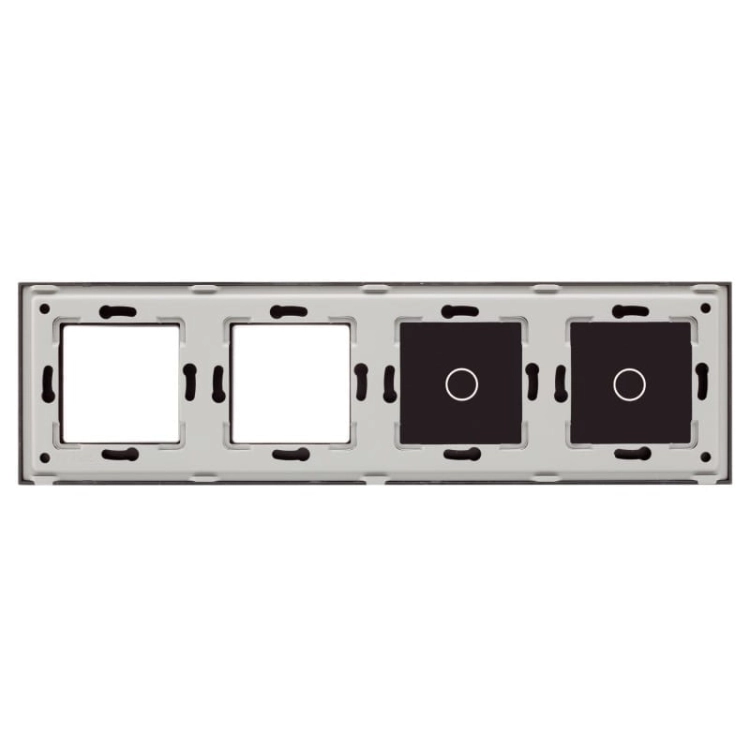 Afdekraam Touchpaneel Viervoudig 1+1+S+S Glas Zwart MIUUN