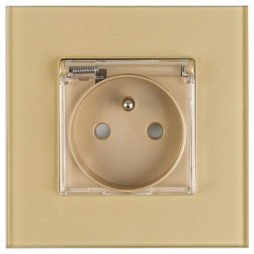 Badkamerstopcontact Met Klep Glas Goud MIUUN
