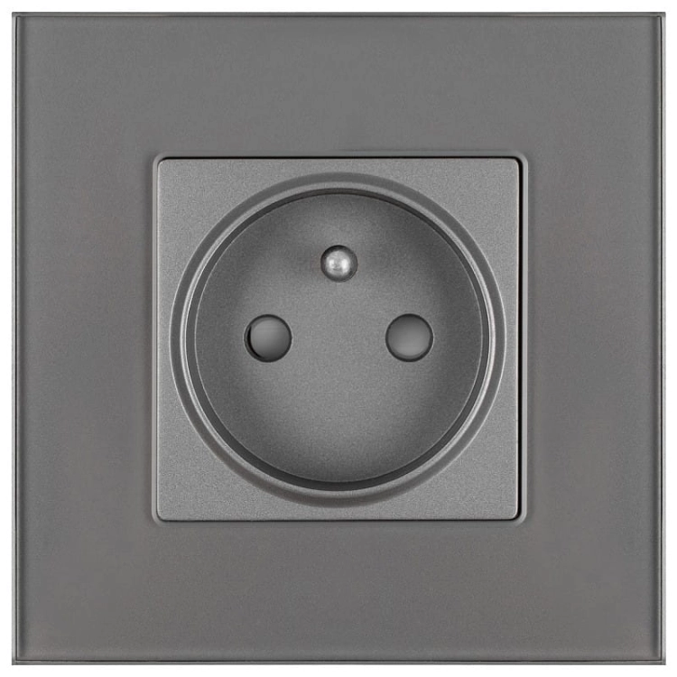 Enkel Stopcontact Met Aardpen Glas Grijs