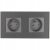Dubbel Glazen Stopcontact Grafiet Set Tweevoudig Afdekraam En 2 X Enkel Stopcontact MIUUN