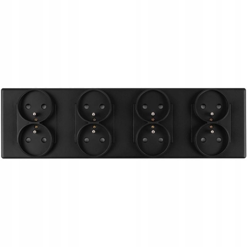 Viervoudig Stopcontact Zwart Set PVC Viervoudig Afdekraam 4 X Dubbel Stopcontact MIUUN