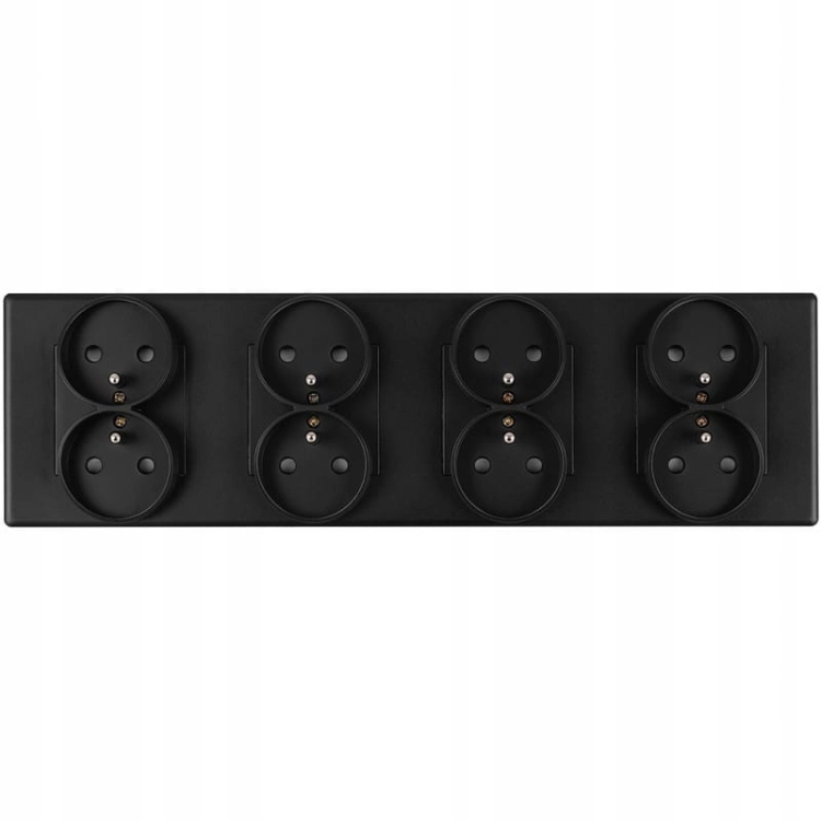 Viervoudig Stopcontact Zwart Set PVC Viervoudig Afdekraam 4 X Dubbel Stopcontact MIUUN