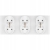 Drievoudig Glazen Stopcontact Wit Set Drievoudig Afdekraam En 3 X Dubbel Stopcontact MIUUN
