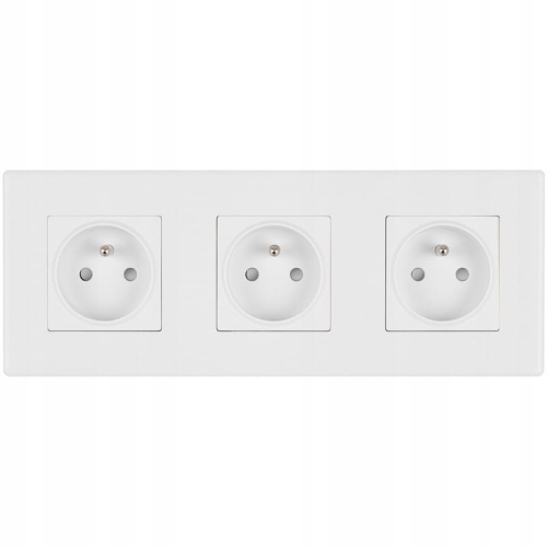 Drievoudig Stopcontact Wit Set PVC Drievoudig Afdekraam En 3 X Enkel Stopcontact MIUUN