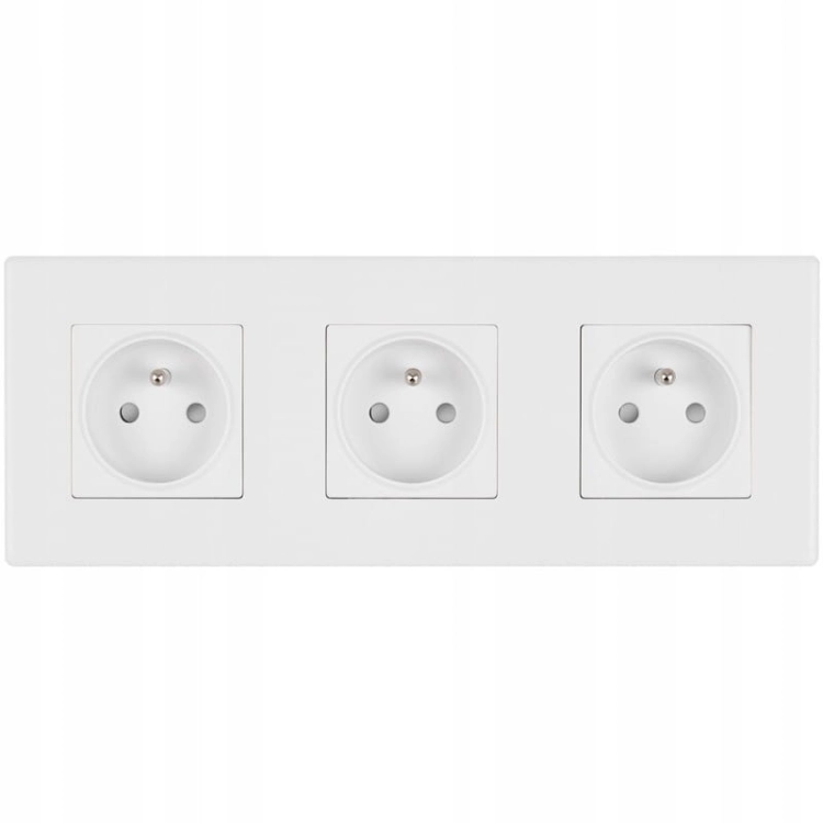 Drievoudig Stopcontact Wit Set PVC Drievoudig Afdekraam En 3 X Enkel Stopcontact MIUUN