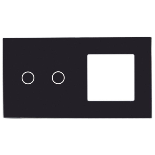 Afdekraam Touchpaneel Tweevoudig 2+S Glas Zwart
