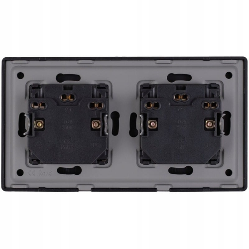 Dubbel Schuko-Stopcontact Grijs PVC Afdekraam En 2 X Dubbel Stopcontact MIUUN