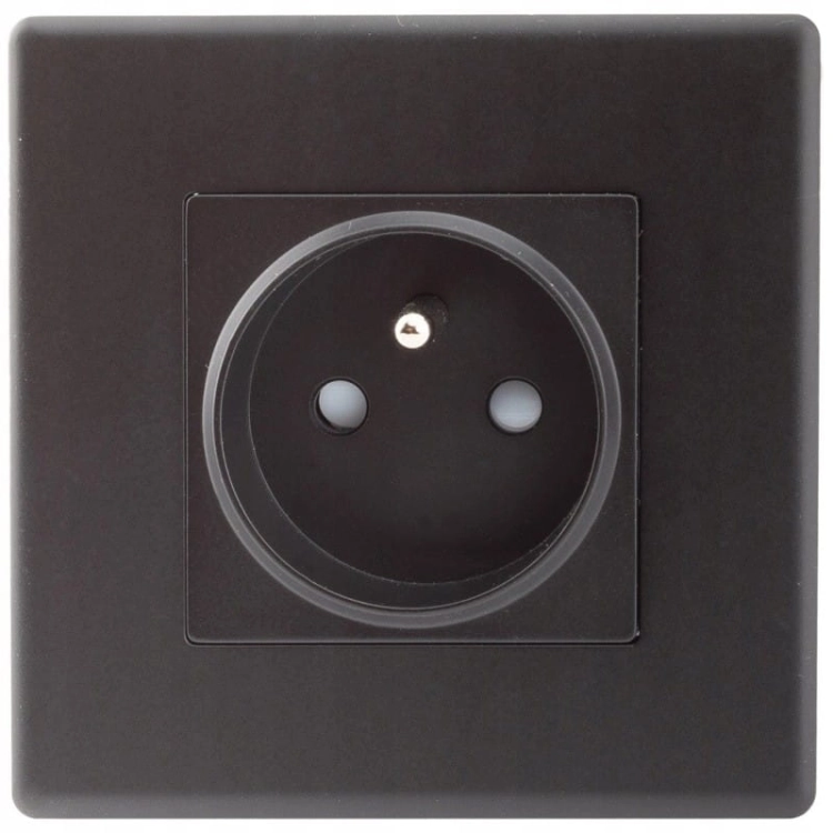 Stopcontact Zwart Met Aardpen En Aarding Set Met PVC-Afdekraam