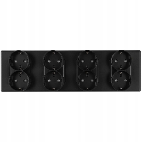 Viervoudig Schuko-Stopcontact Zwart PVC-Afdekraam Viervoudig En 4 X Stopcontact