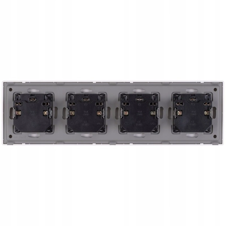 Viervoudig Stopcontact Wit Met Aardpen Set PVC Viervoudig Afdekraam 4 X Dubbel Stopcontact MIUUN