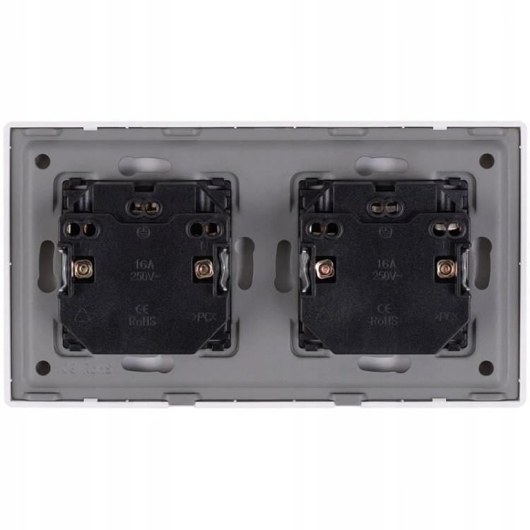 Dubbel Stopcontact Wit Set PVC Tweevoudig Afdekraam En 2 X Dubbel Stopcontact MIUUN