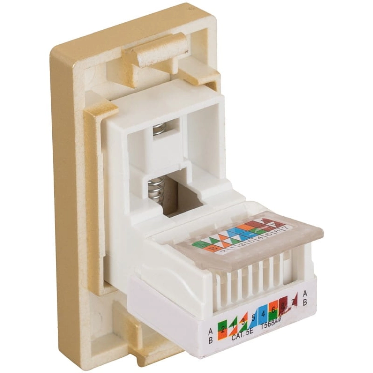 Module RJ45-Netwerkaansluiting Kat 5E Goud Voor Afdekramen MIUUN