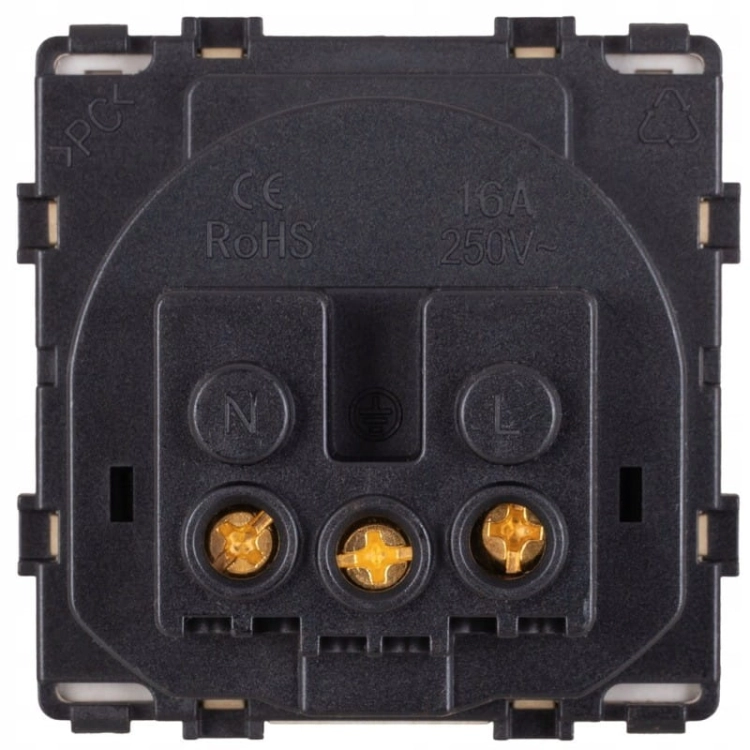 Module Badkamerstopcontact Met Klep En Aardpen Goud Voor Afdekramen MIUUN