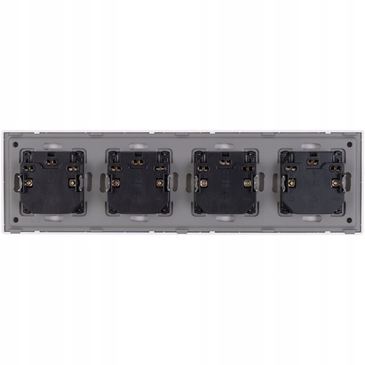 Viervoudig Schuko-Stopcontact Wit PVC-Afdekraam Viervoudig En 4 X Stopcontact