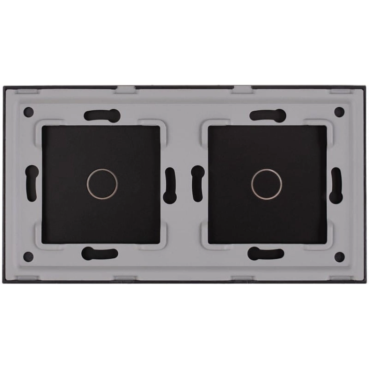 Afdekraam Touchpaneel Tweevoudig 1+1 Glas Zwart