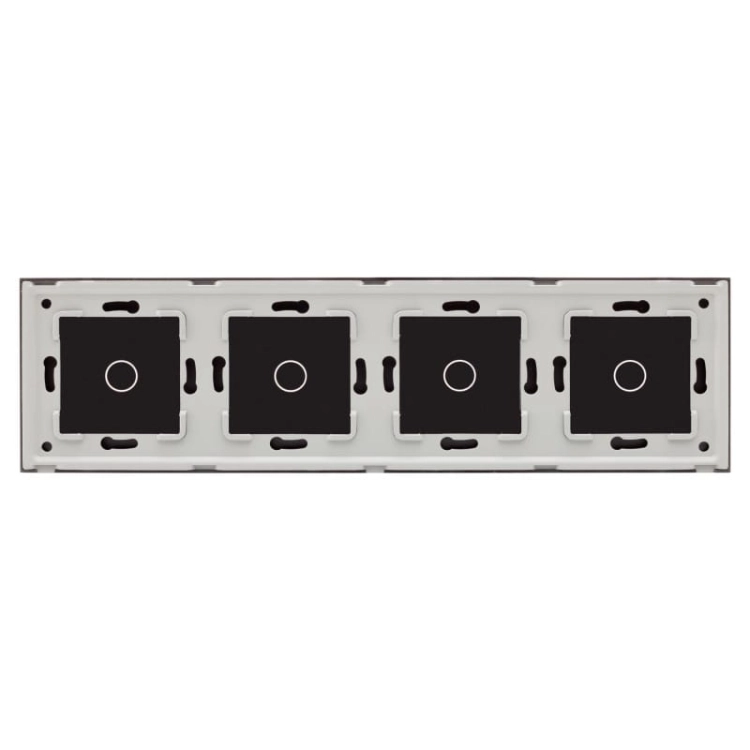 Afdekraam Touchpaneel Viervoudig 1+1+1+1 Glas Zwart MIUUN