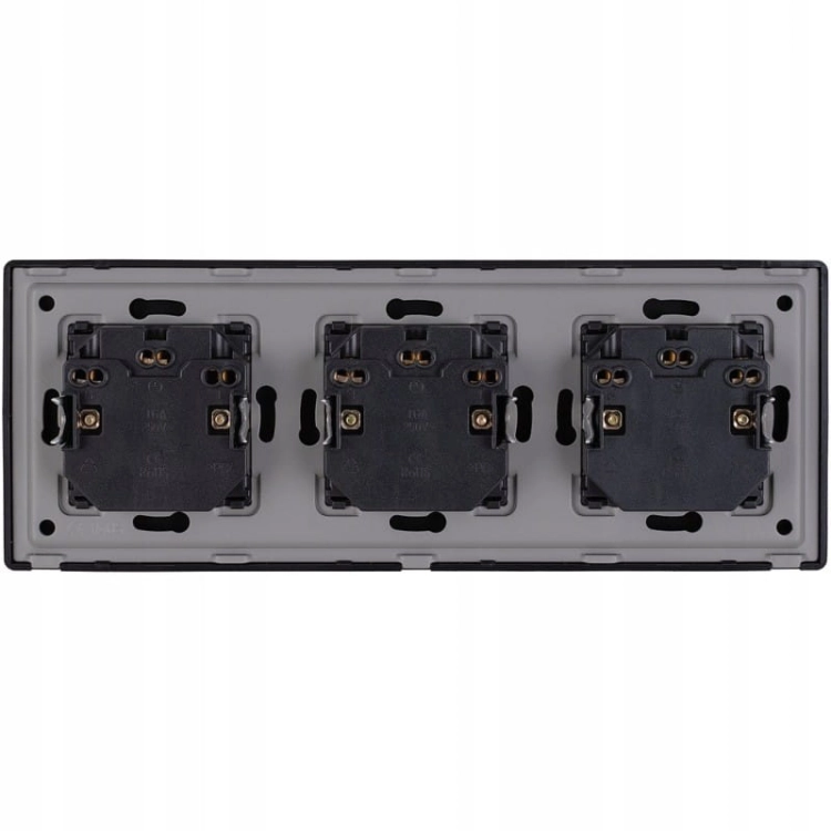 Drievoudig Schuko-Stopcontact Zwart PCV Drievoudig Afdekraam En 3 X Stopcontact