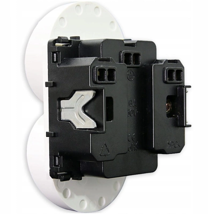 Module Dubbel Stopcontact Met Aardpen Wit Voor Afdekramen MIUUN
