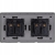 Dubbel Glazen Schuko-Stopcontact Grijs Set Tweevoudig Afdekraam En 2 X Enkel Stopcontact MIUUN