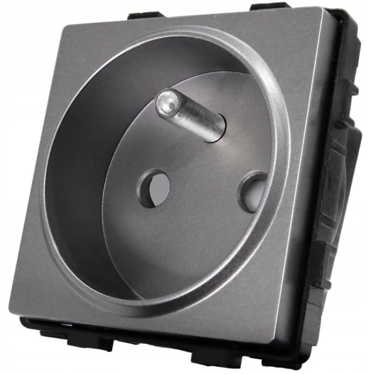 Stopcontact Grijs Met Aardpen Met Afdekraam PVC MIUUN