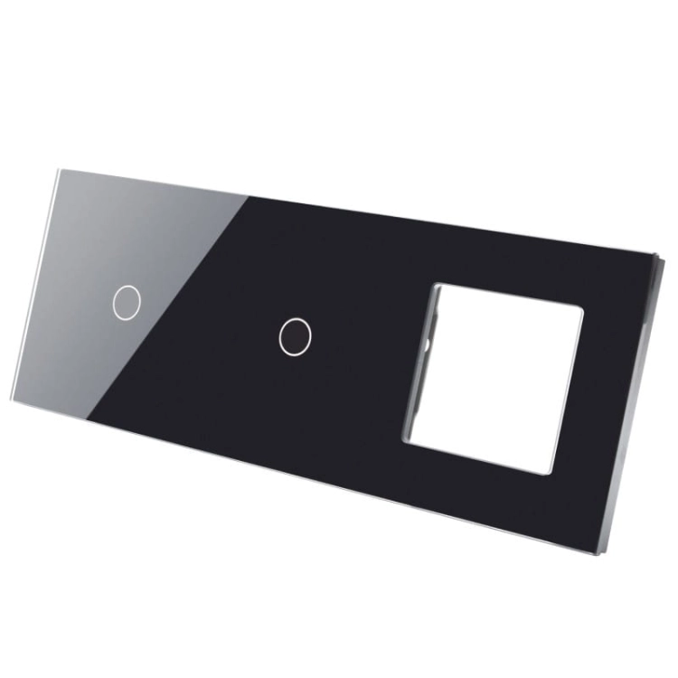 Afdekraam Touchpaneel Drievoudig 1+1+S Glas Zwart