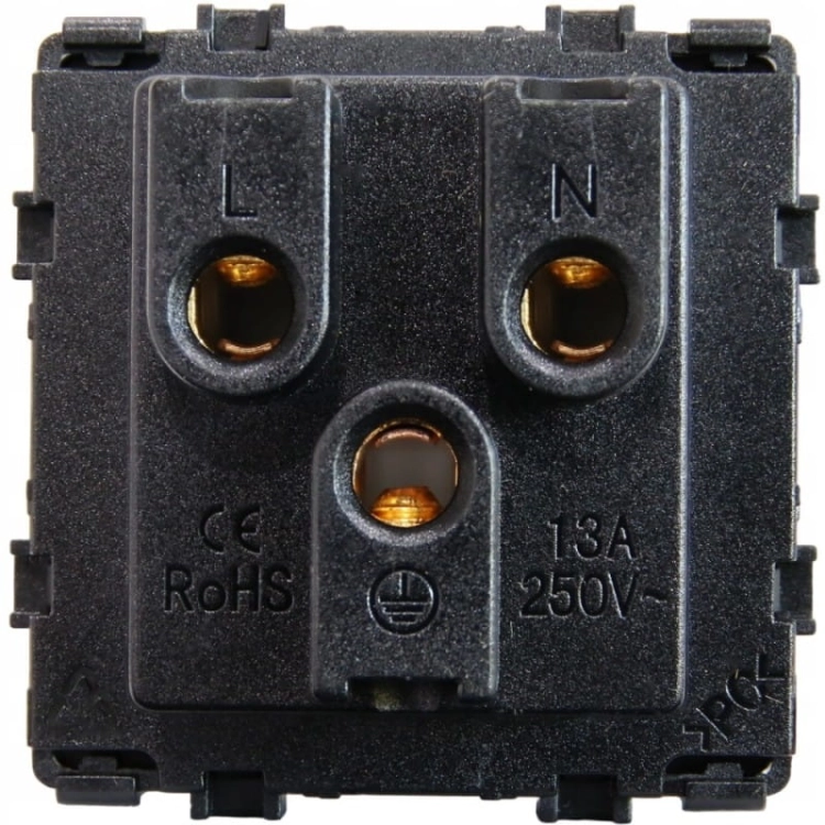 Module Universeel Stopcontact PL UK US EU Elektrisch Zwart Voor Afdekramen MIUUN