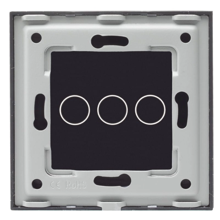 Afdekraam Touchpaneel Enkelvoudig Glas Zwart Voor Module Drievoudige Schakelaar