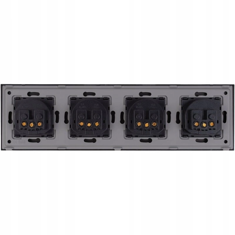 Viervoudig Stopcontact Glas Zwart Set Viervoudig Afdekraam 4 X Stopcontact