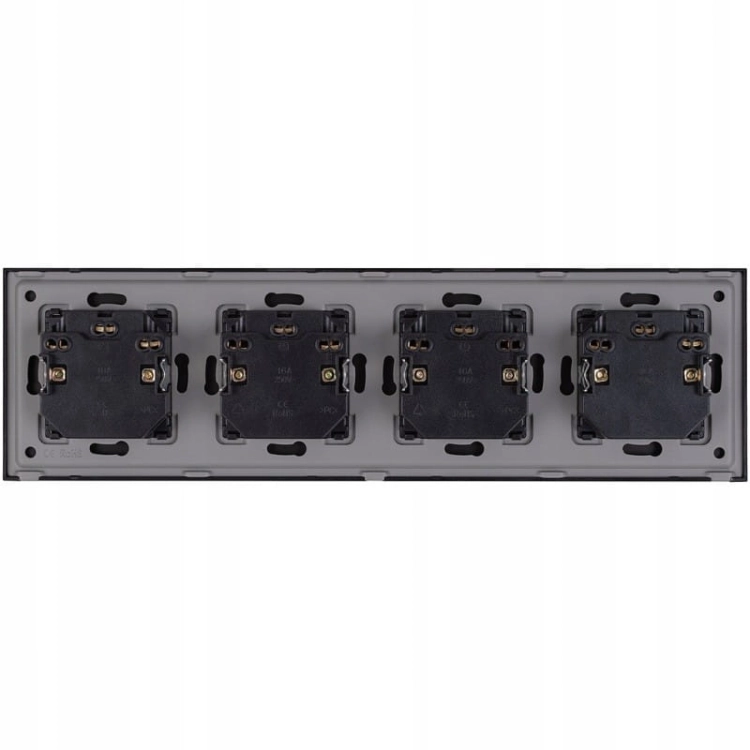 Viervoudig Glazen Stopcontact Zwart Set Viervoudig Afdekraam 4 X Dubbel Stopcontact MIUUN