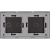 Afdekraam Touchpaneel Tweevoudig 1+2 Glas Zwart
