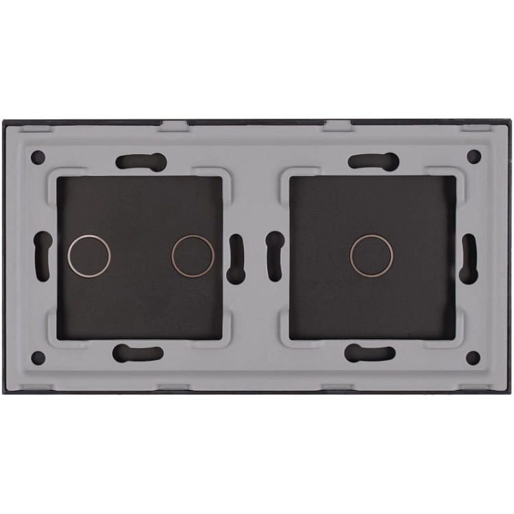 Afdekraam Touchpaneel Tweevoudig 1+2 Glas Zwart