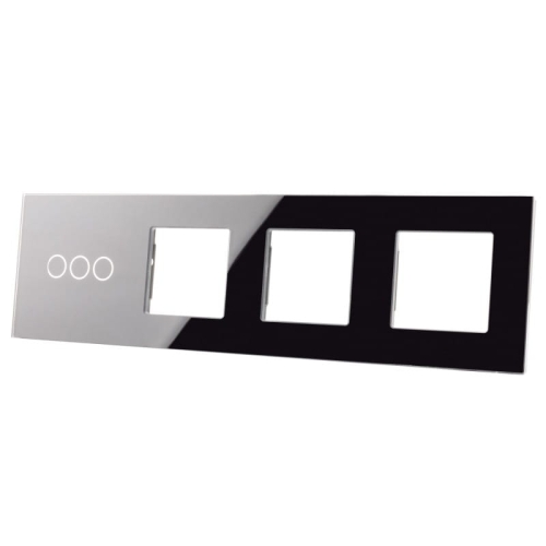 Afdekraam Touchpaneel Viervoudig 3+S+S+S Glas Zwart MIUUN