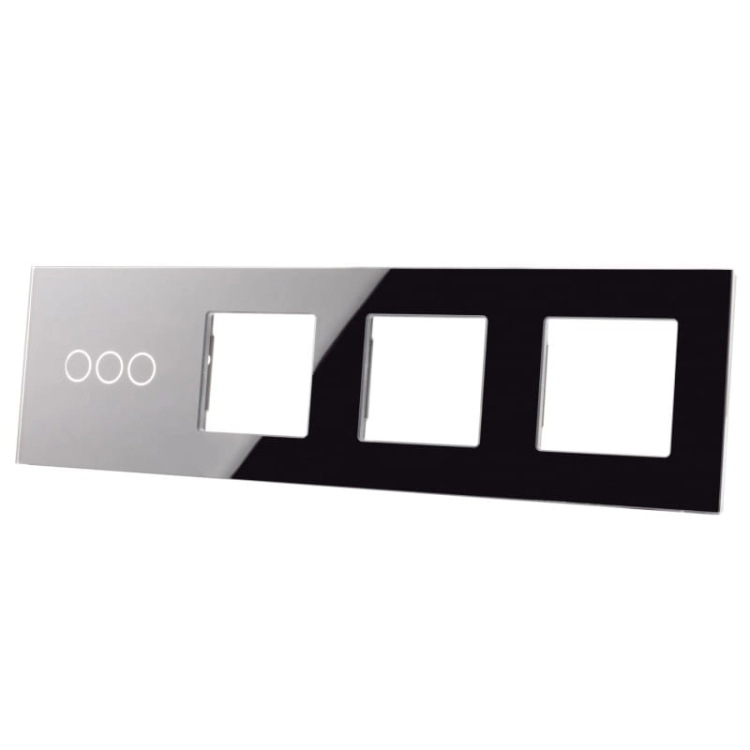 Afdekraam Touchpaneel Viervoudig 3+S+S+S Glas Zwart MIUUN