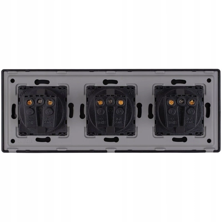 Drievoudig Schuko-Stopcontact Zwart PCV Drievoudig Afdekraam En 3 X Stopcontact