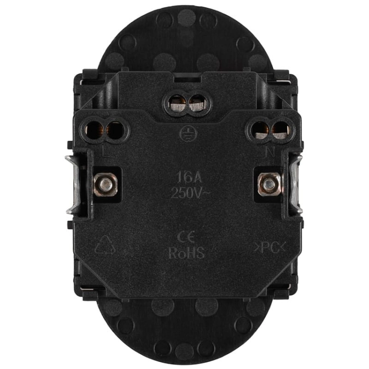 Module Dubbel Stopcontact Met Aardpen Zwart Voor Afdekramen MIUUN