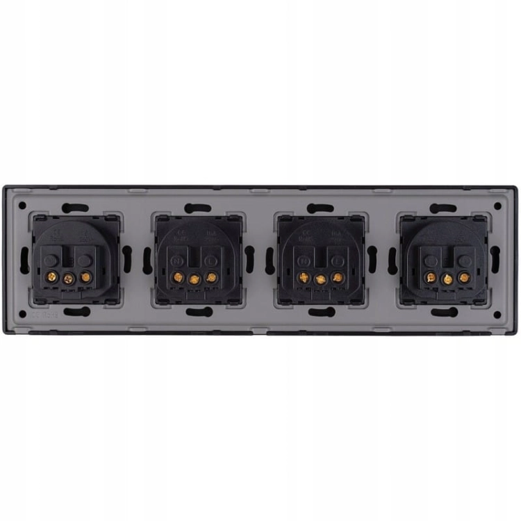 Viervoudig Stopcontact Zwart Aardpen Set PVC Viervoudig Afdekraam 4 X Stopcontact